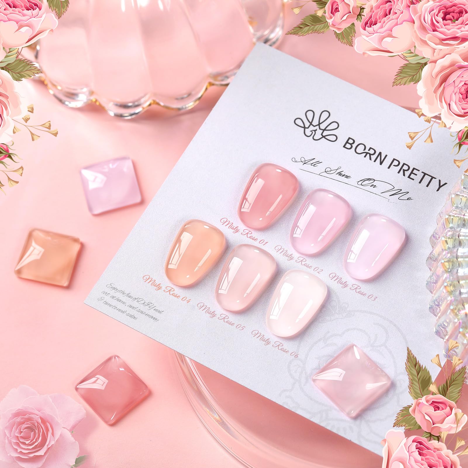 Born Pretty Jelly Pink Gel: tono rosado lechoso para un look natural.