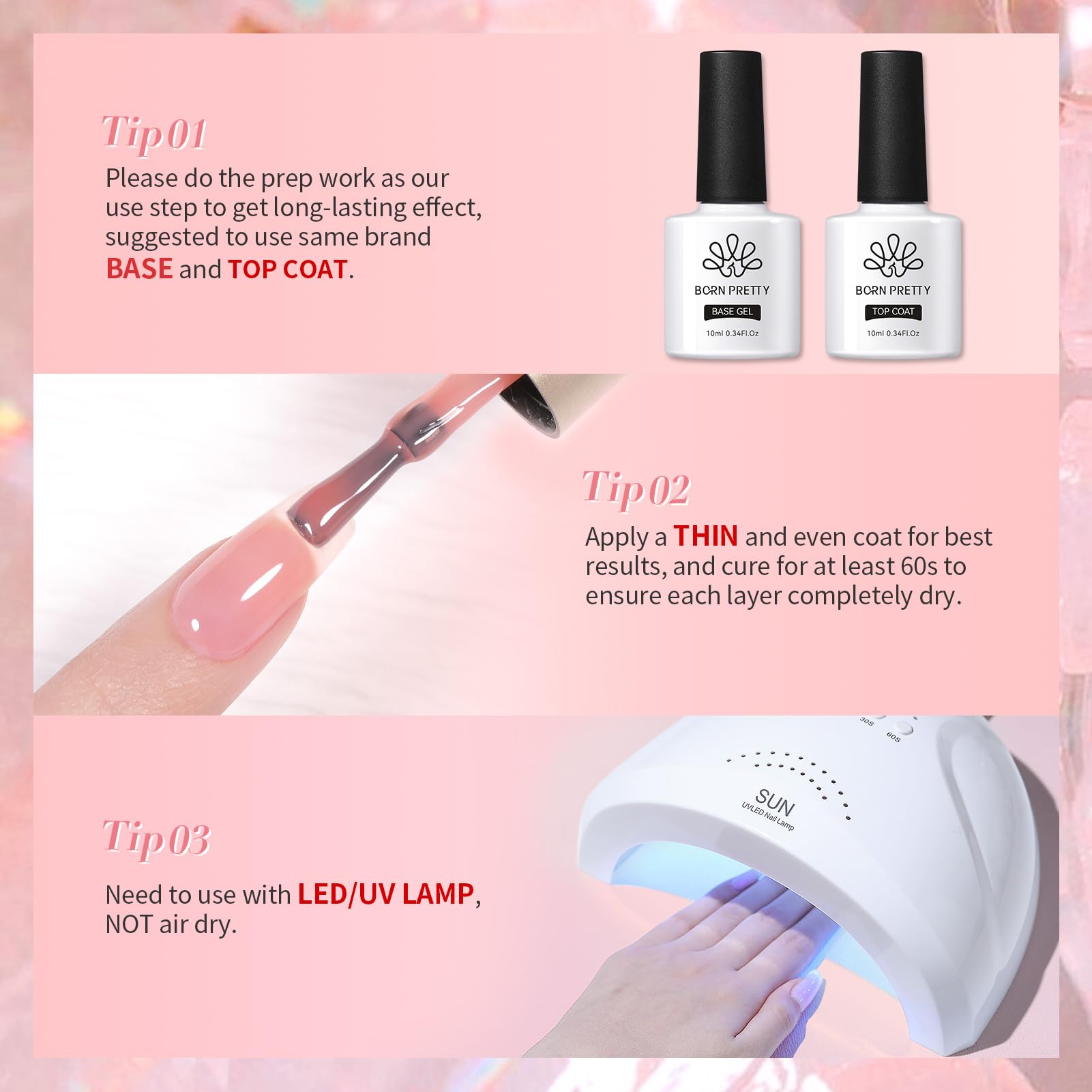 Born Pretty Jelly Pink Gel: ideal para uso en casa o en salón.
