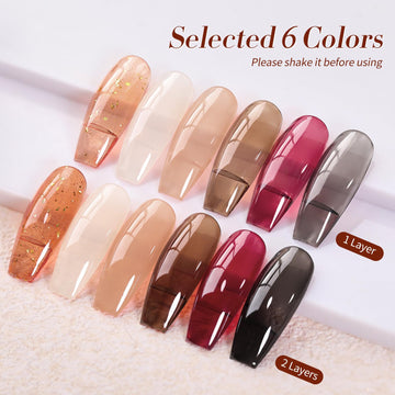 Born Pretty nude milky jelly polish provides sheer to opaque options for natural-looking nails.