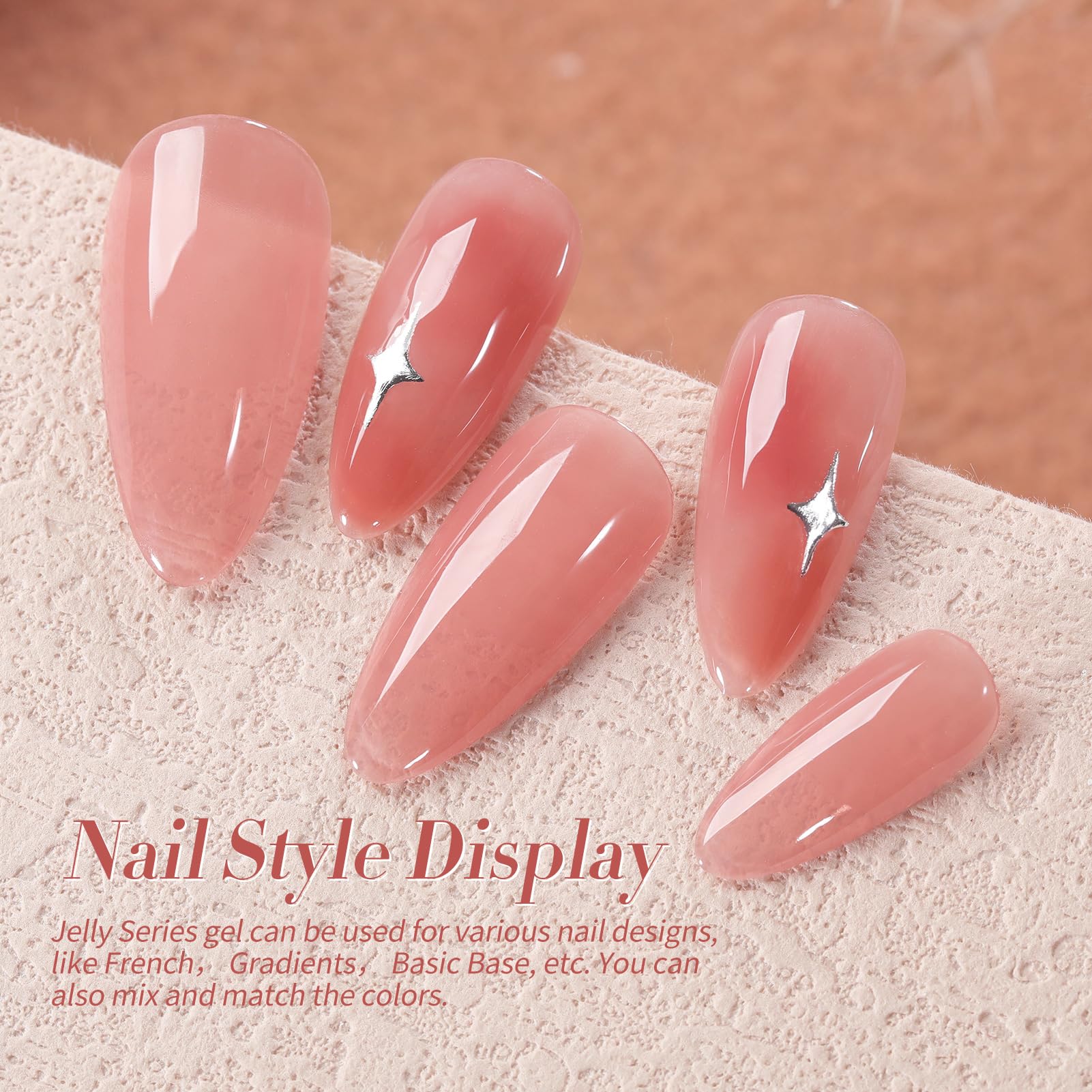 Born Pretty Jelly conjunto de 6 colores en caja, ideas para diferentes estilos.