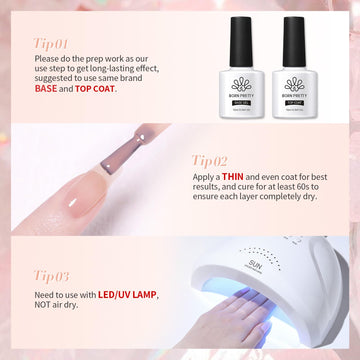 Manicura casera fácil con el gel jelly nude de Born Pretty.