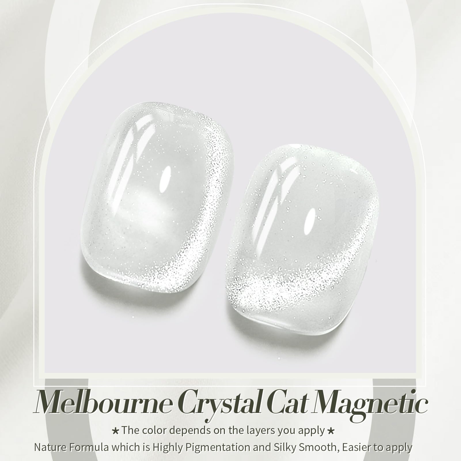 Born Pretty Milky White Cat Glitter Gel Nail Polish, destellos sutiles