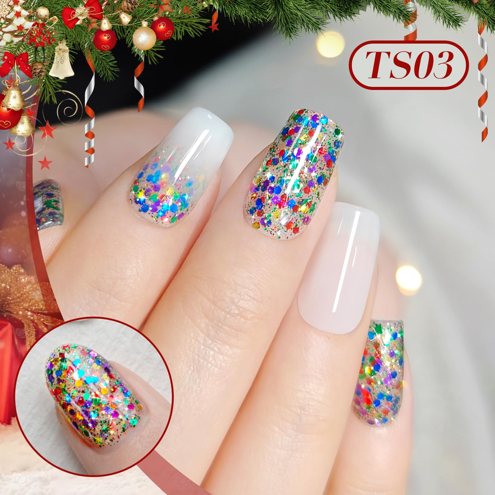 Born Pretty esmalte gel con lentejuelas verdes para look festivo y duradero.