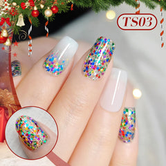 Born Pretty esmalte gel con lentejuelas verdes para look festivo y duradero.