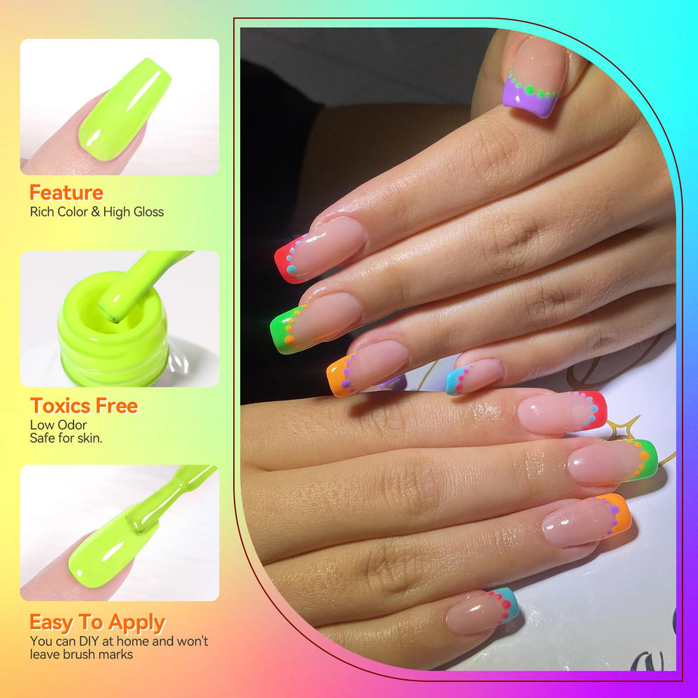 Born Pretty Neon verde gel: color fresco para uñas con estilo veraniego.
