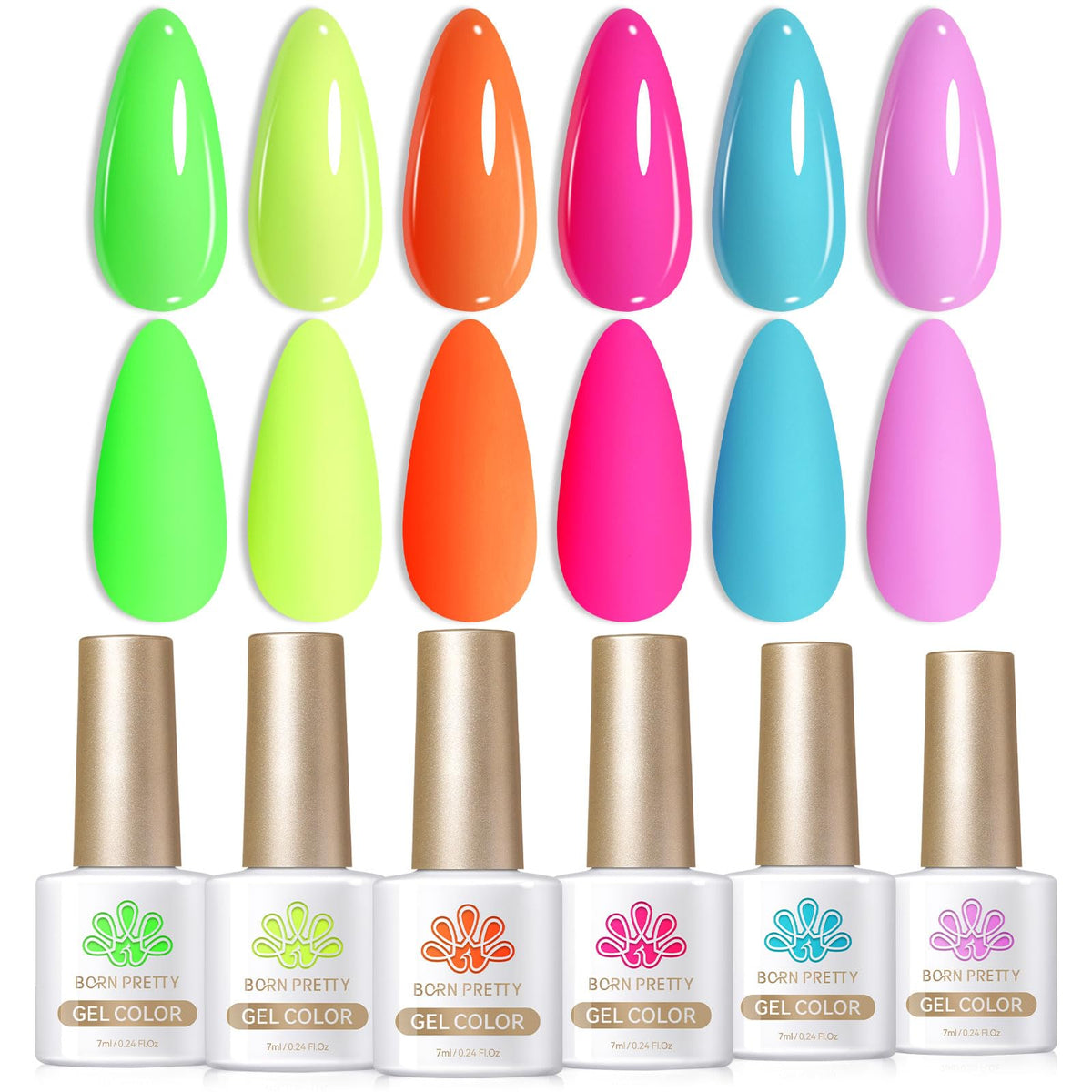 Born Pretty Neon naranja gel: frasco brillante para uñas llamativas.