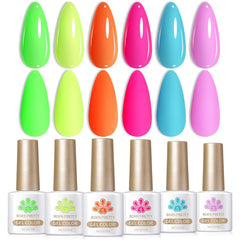 Born Pretty Neon naranja gel: frasco brillante para uñas llamativas.