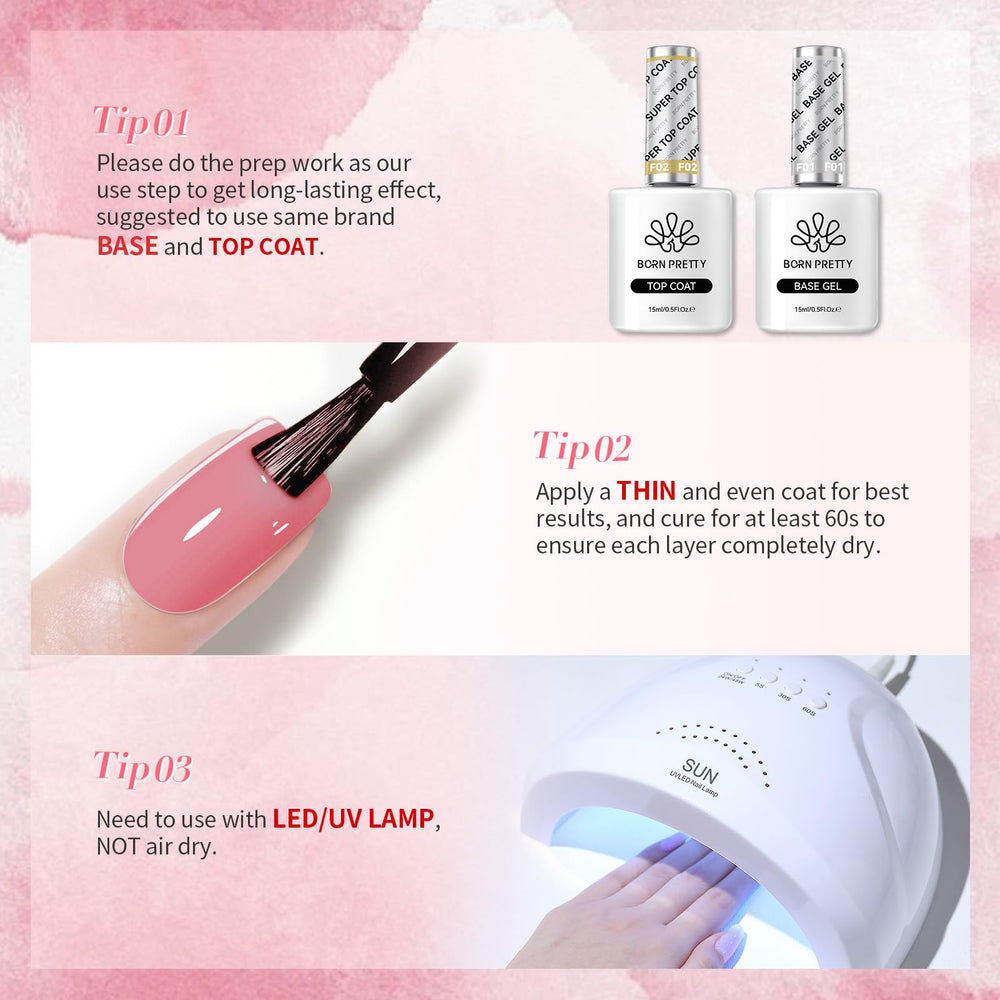 Born Pretty Nude Pink Gel, colección de seis tonos para combinar estilos.