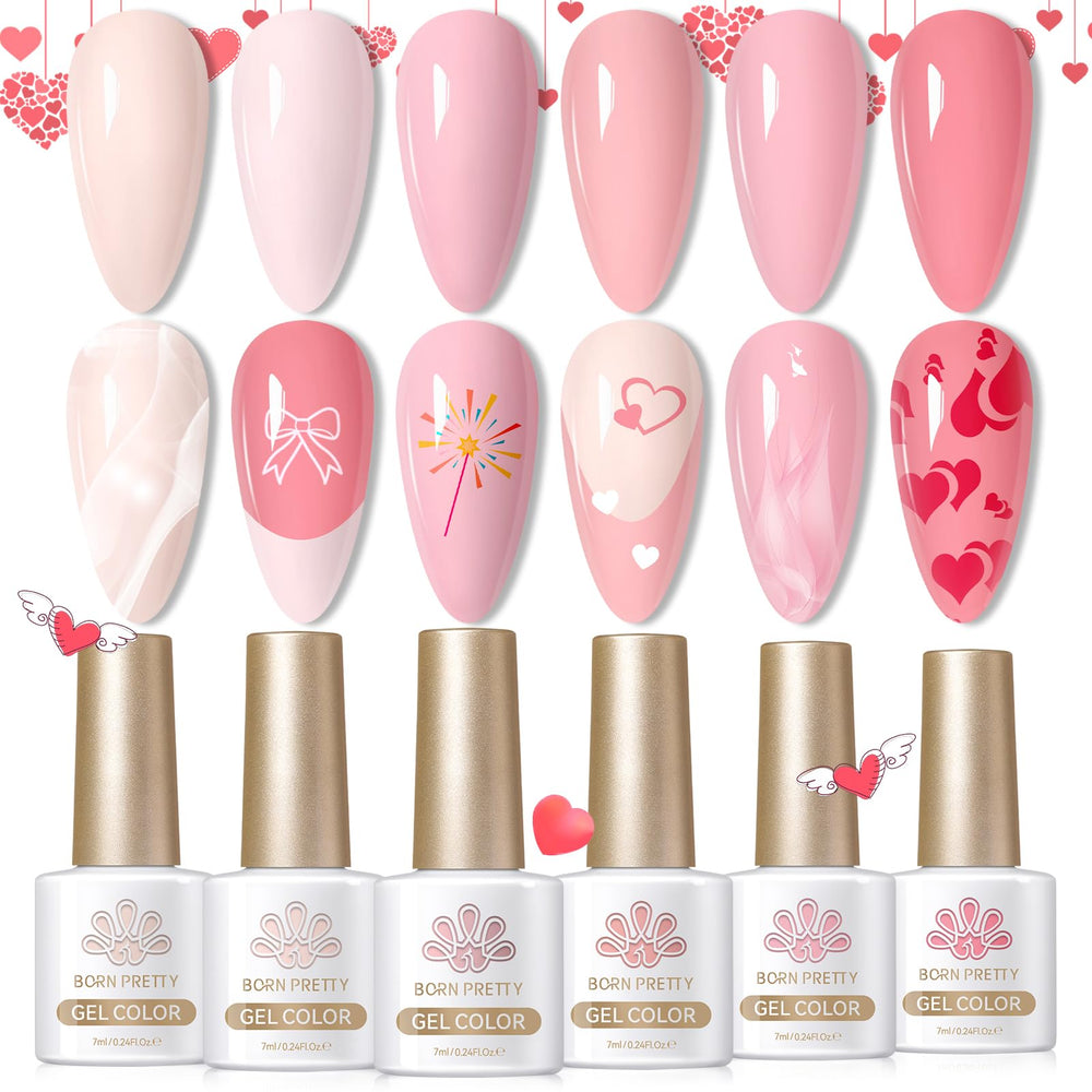 Born Pretty Nude Pink Gel, tono rosado nude para acabado natural.