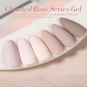 Born Pretty nude gel polish swatches on nails showing subtle elegance.