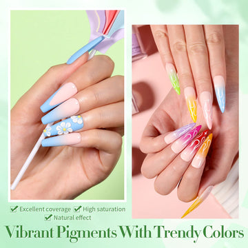 Born Pretty polvo acrílico azul vibrante para uñas modernas
