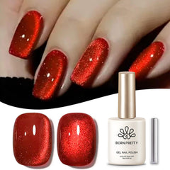 Born Pretty Red Cat purpurina rojo: brillo vibrante para manicuras