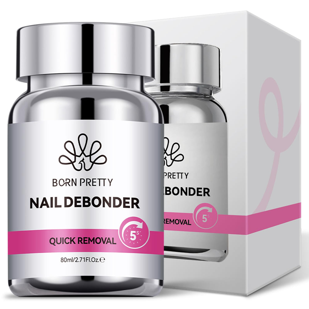 Remover de pegamento Born Pretty de 80 ml para uñas postizas, acción rápida y suave.