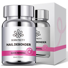 Remover de pegamento Born Pretty de 80 ml para uñas postizas, acción rápida y suave.