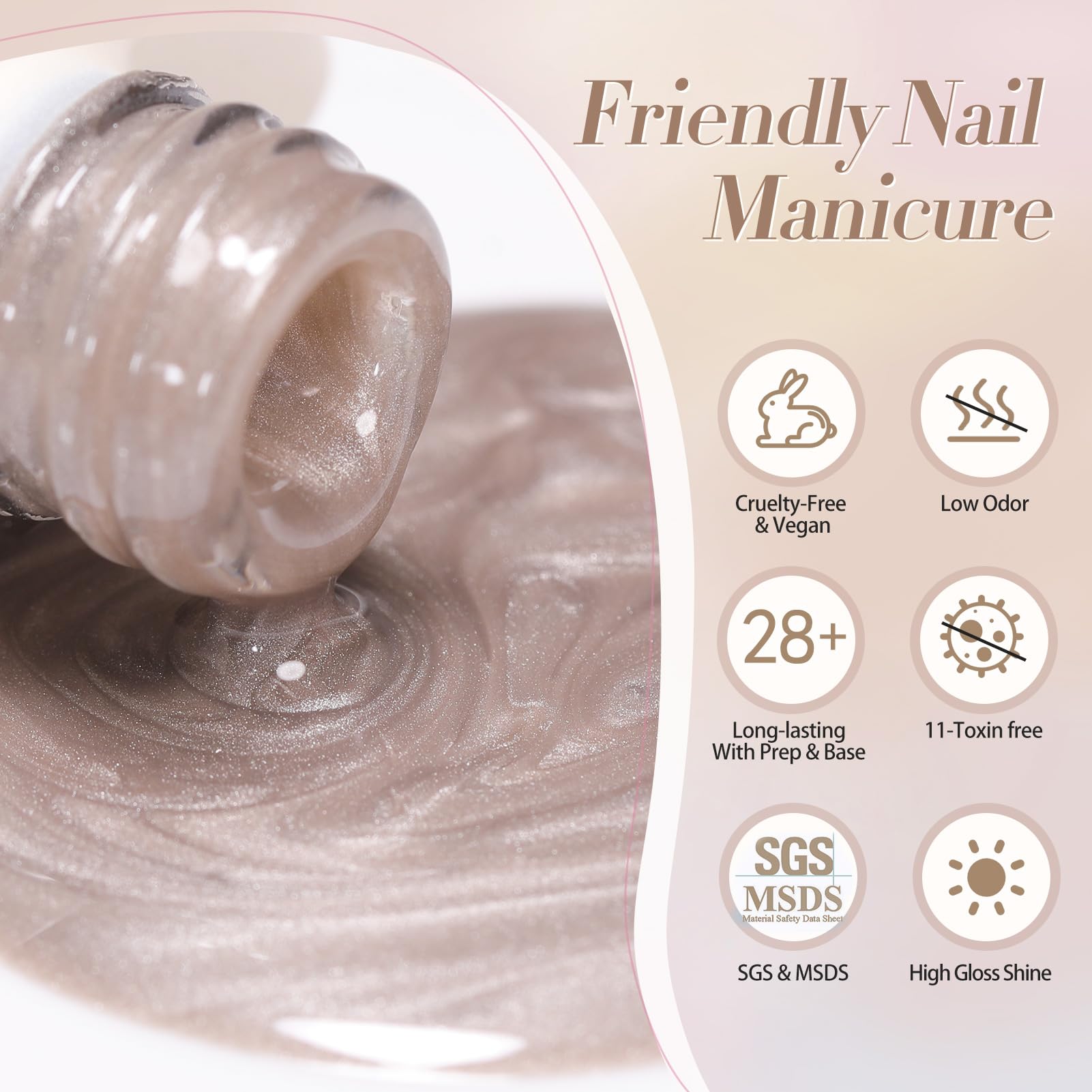 Compatible con uñas naturales, falsas y acrílicas