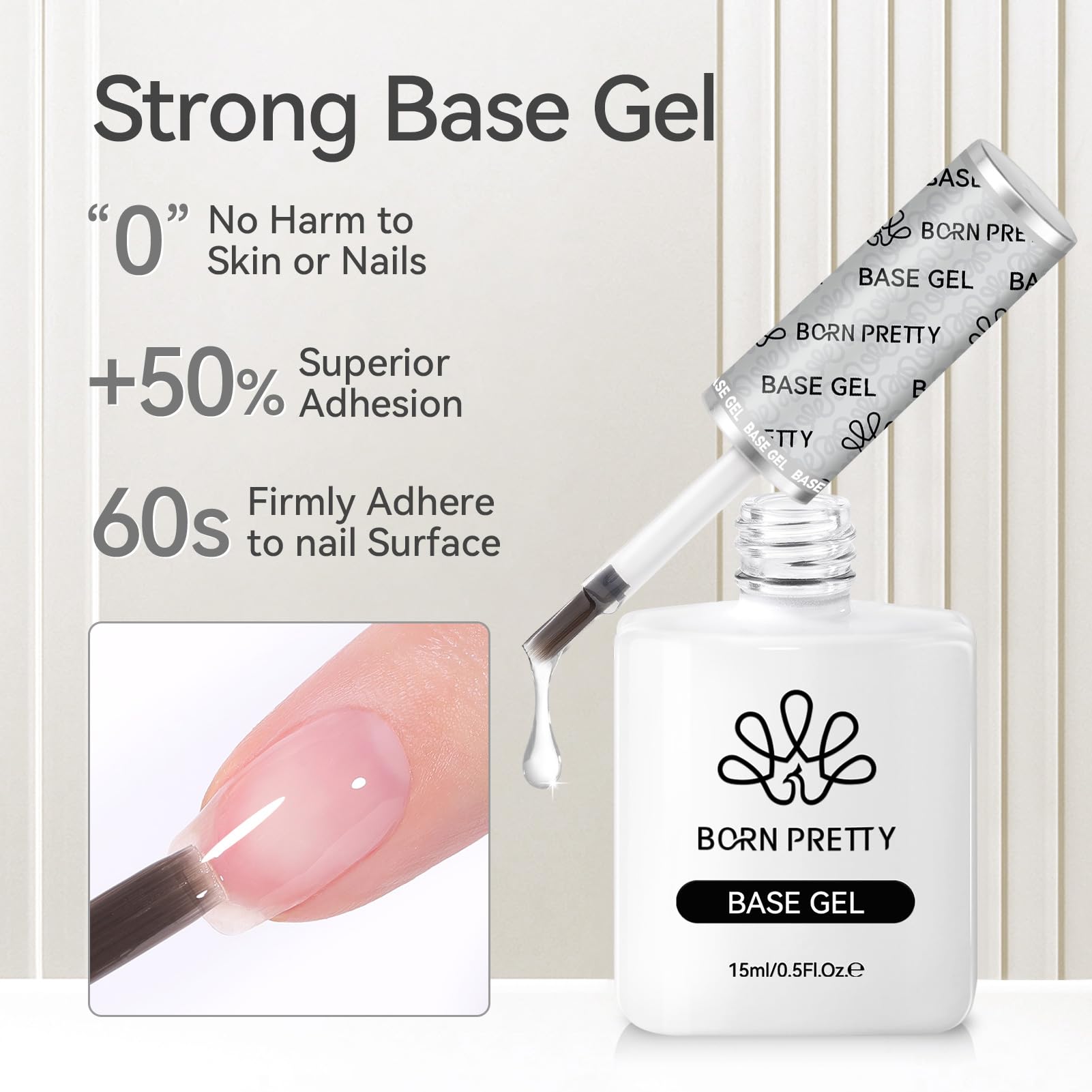 Set base y top gel 15 ml para uñas con resultado profesional.