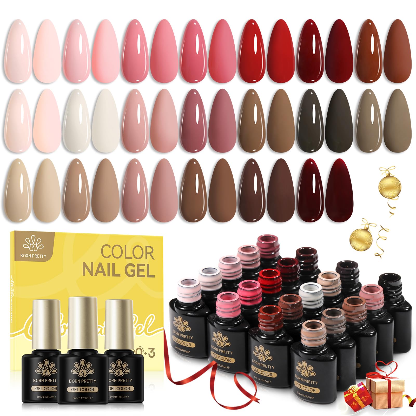 Born Pretty: juego de gel uñas con 20 tonos para manicura duradera