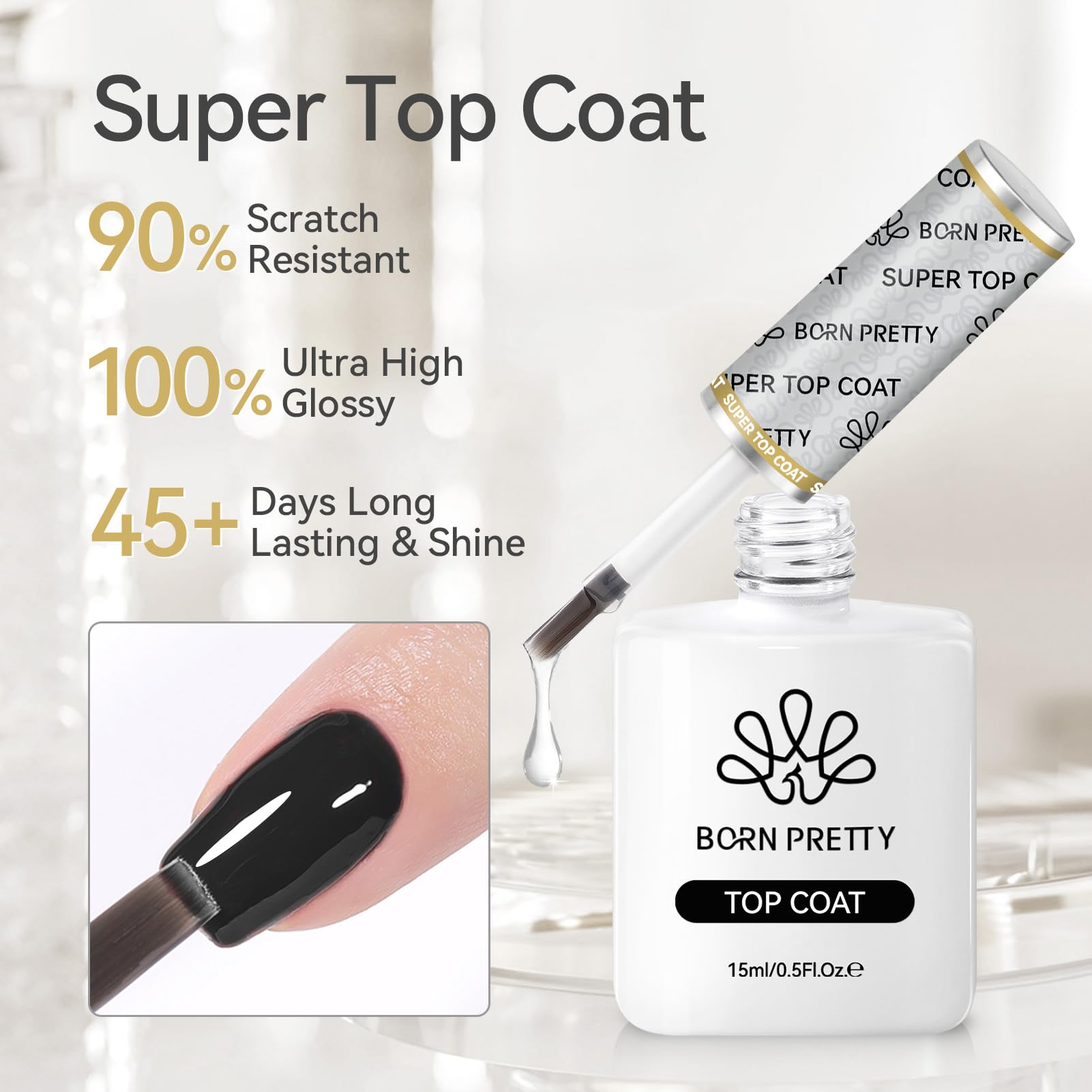 Top Coat sin Wipe protege contra desgaste y rayado.