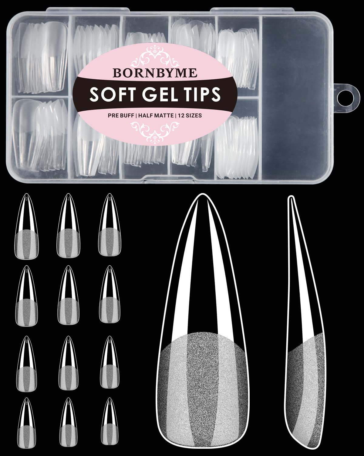 Bornbyme uñas gel con punta en estilete para una extensión elegante y duradera.