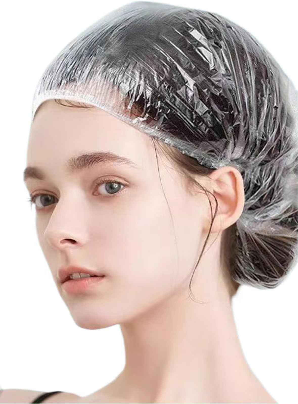 Gorro de ducha desechable transparente de Borsicge para protección del cabello.
