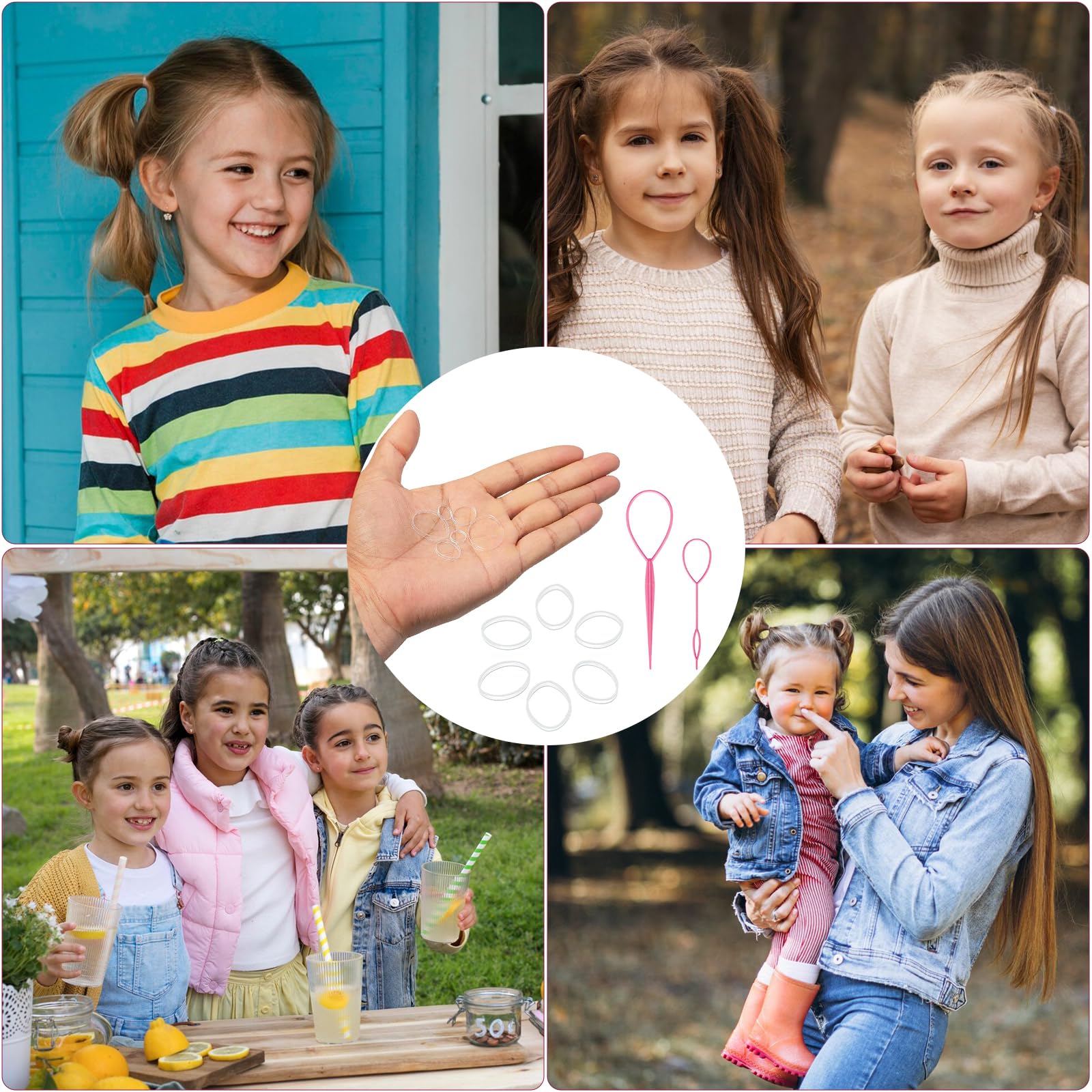 Ligas claras para bebés, suaves y seguras para uso diario.