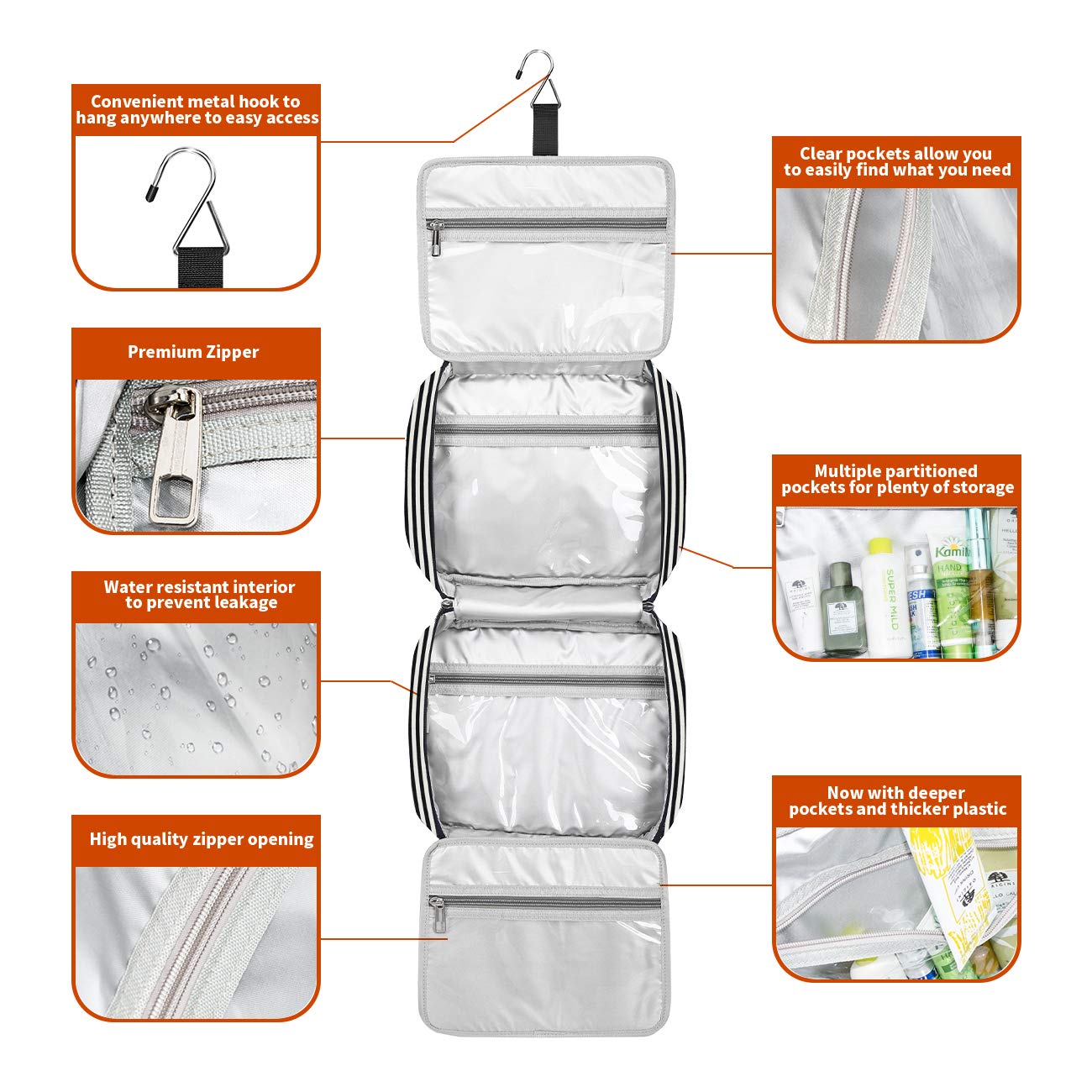Bosidu neceser viaje material PU cuero ofrece durabilidad y aspecto premium