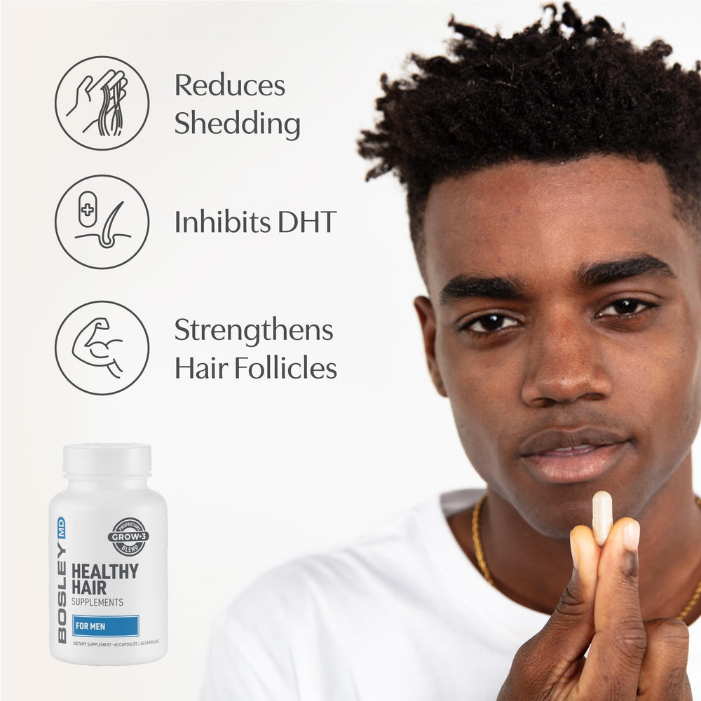 BosleyMD suplemento con biotina y zinc para cabello; fortalecen mechones y brillo.