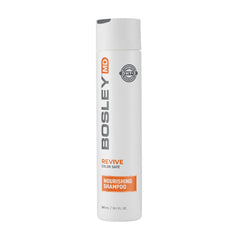 BosleyMD BosRevive frente a la botella, promete cabello con más volumen.