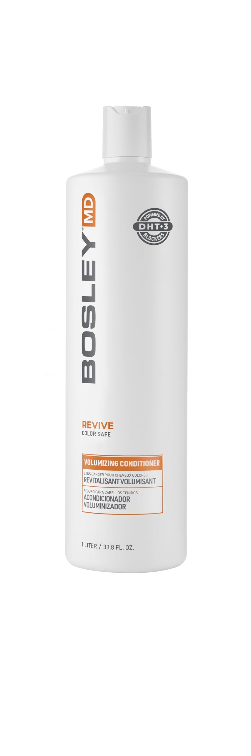 BosRevive de BosleyMD, botella de acondicionador con volumen y brillo.