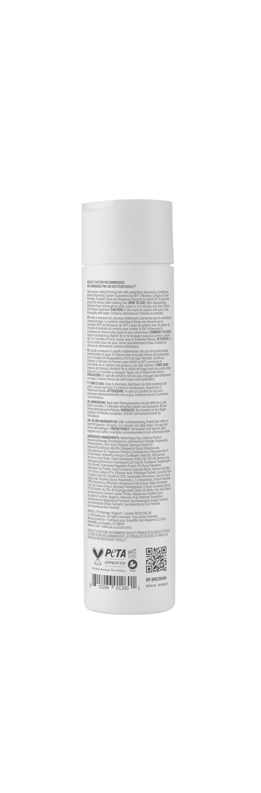 Ingredientes botánicos activos suavizan y fortalecen el cabello sin pesarlo.