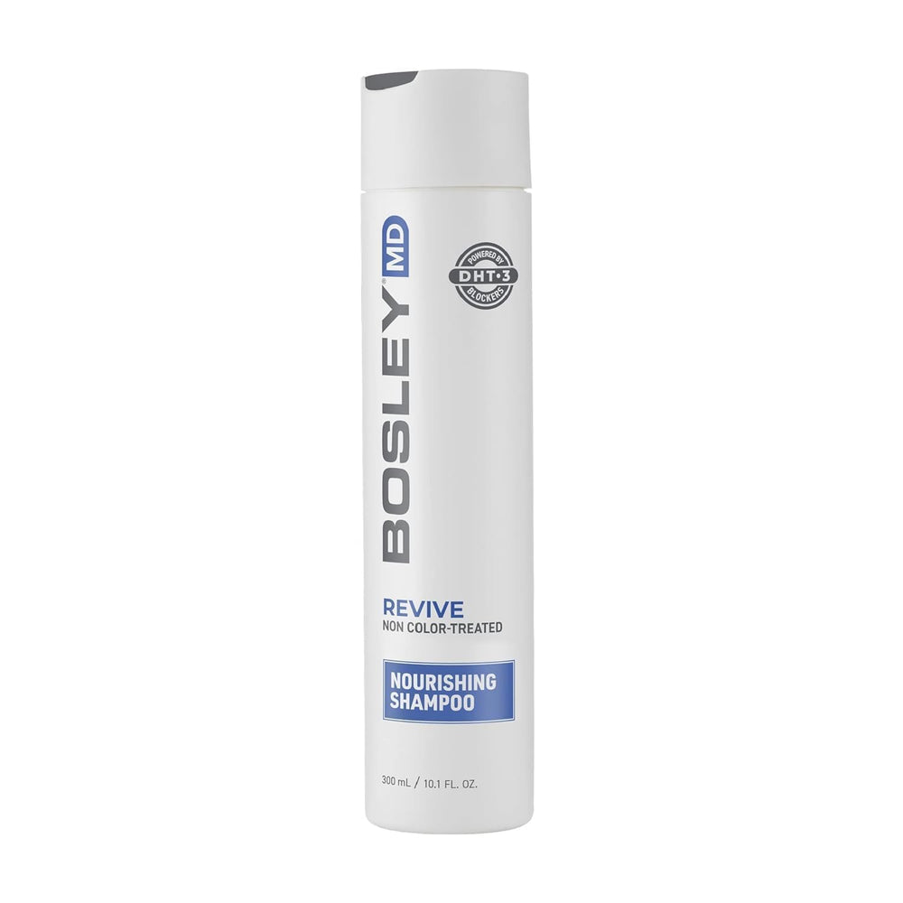BosRevive Nourishing Shampoo bottle on shelf promoting cleansing for thinning hair.
