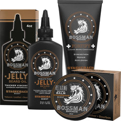 Kit Bossman Essentials para barba, presentación atractiva.