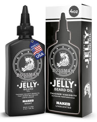 Bossman Jelly Beard Oil frente: botella visible que promete control y definición