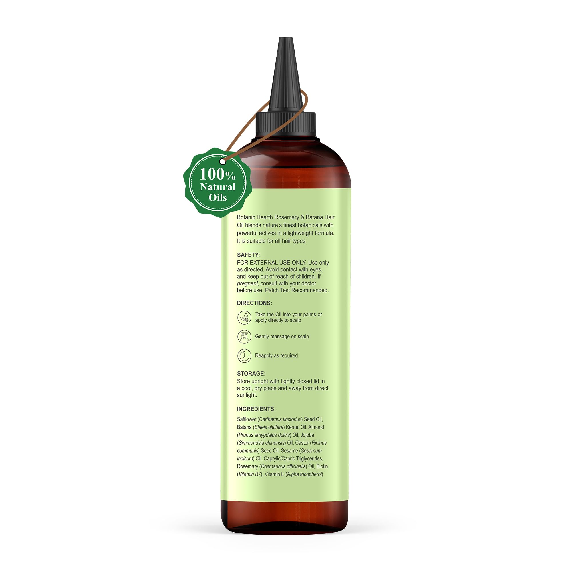 Botanic Hearth Aceite para cabello con boquilla, aplicación precisa y distribución uniforme.