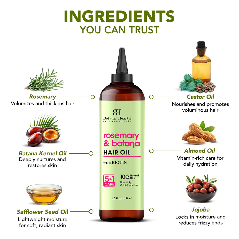 Botanic Hearth Aceite para cabello, ingredientes activos naturales nutren desde la raíz.