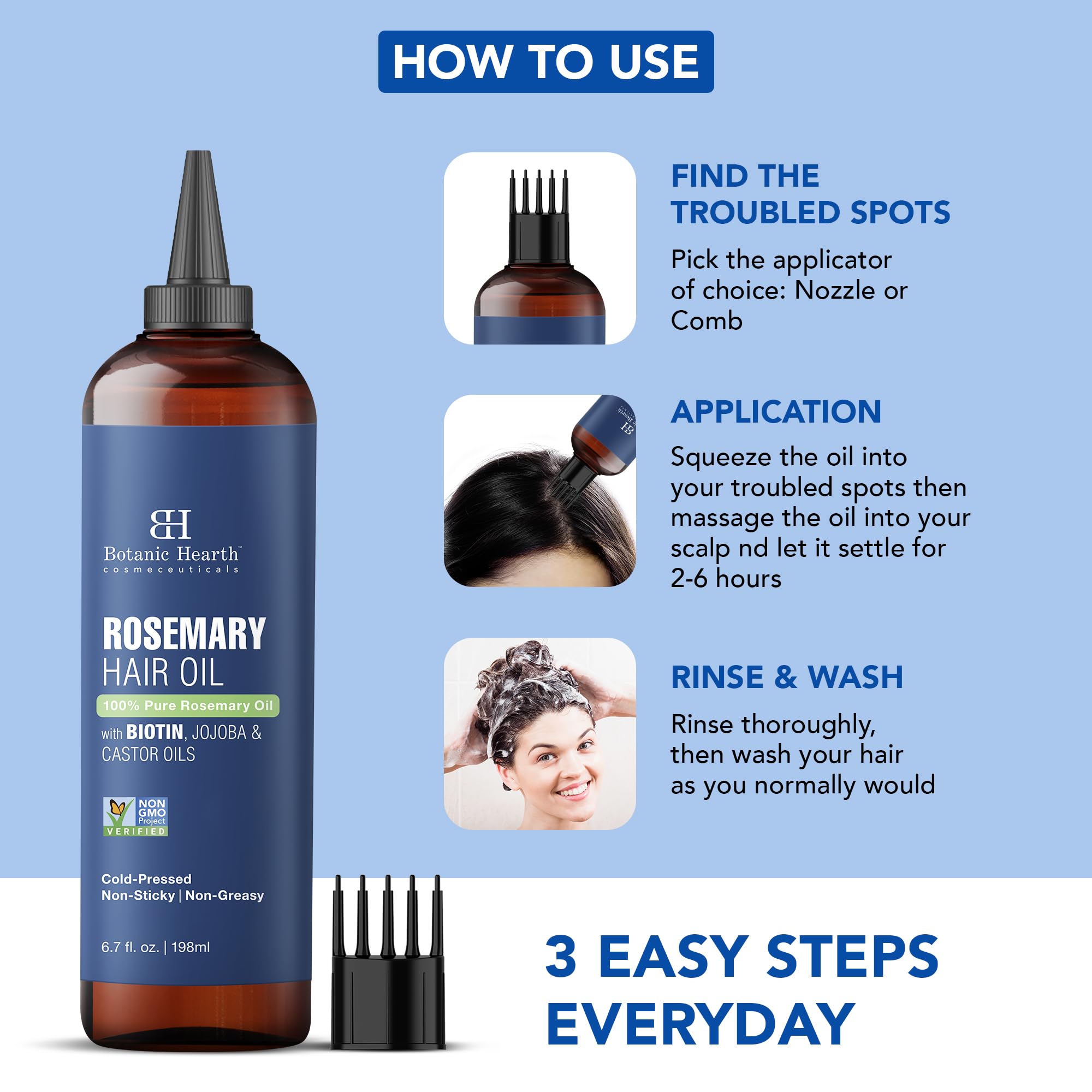Mezcla de biotina y jojoba para cabello más fuerte, Botanic Hearth