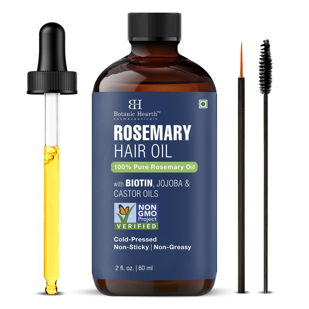 Botanic Hearth aceite de romero, botella con derrame para nutrir el cabello