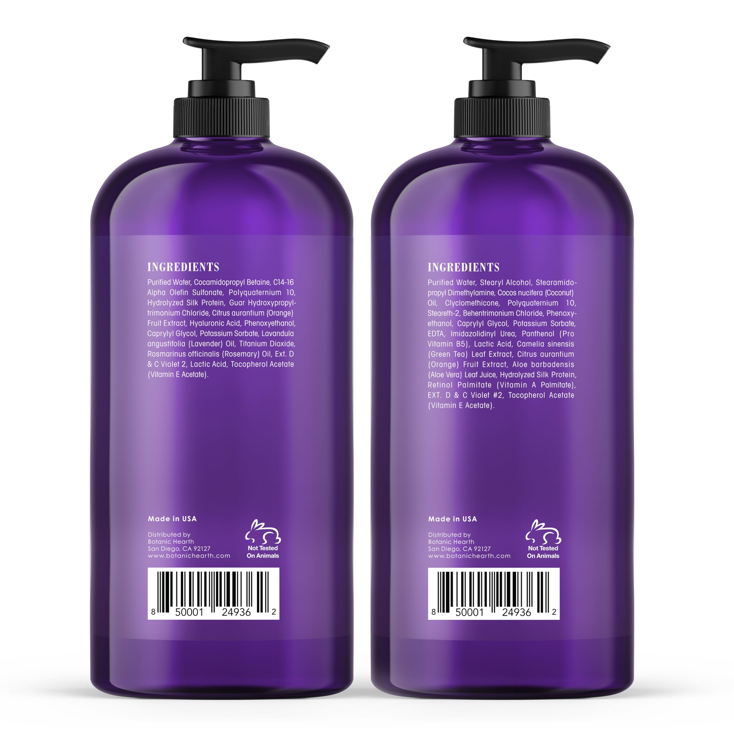 Botanic Hearth acondicionador morado: botella morada que suaviza el cabello.