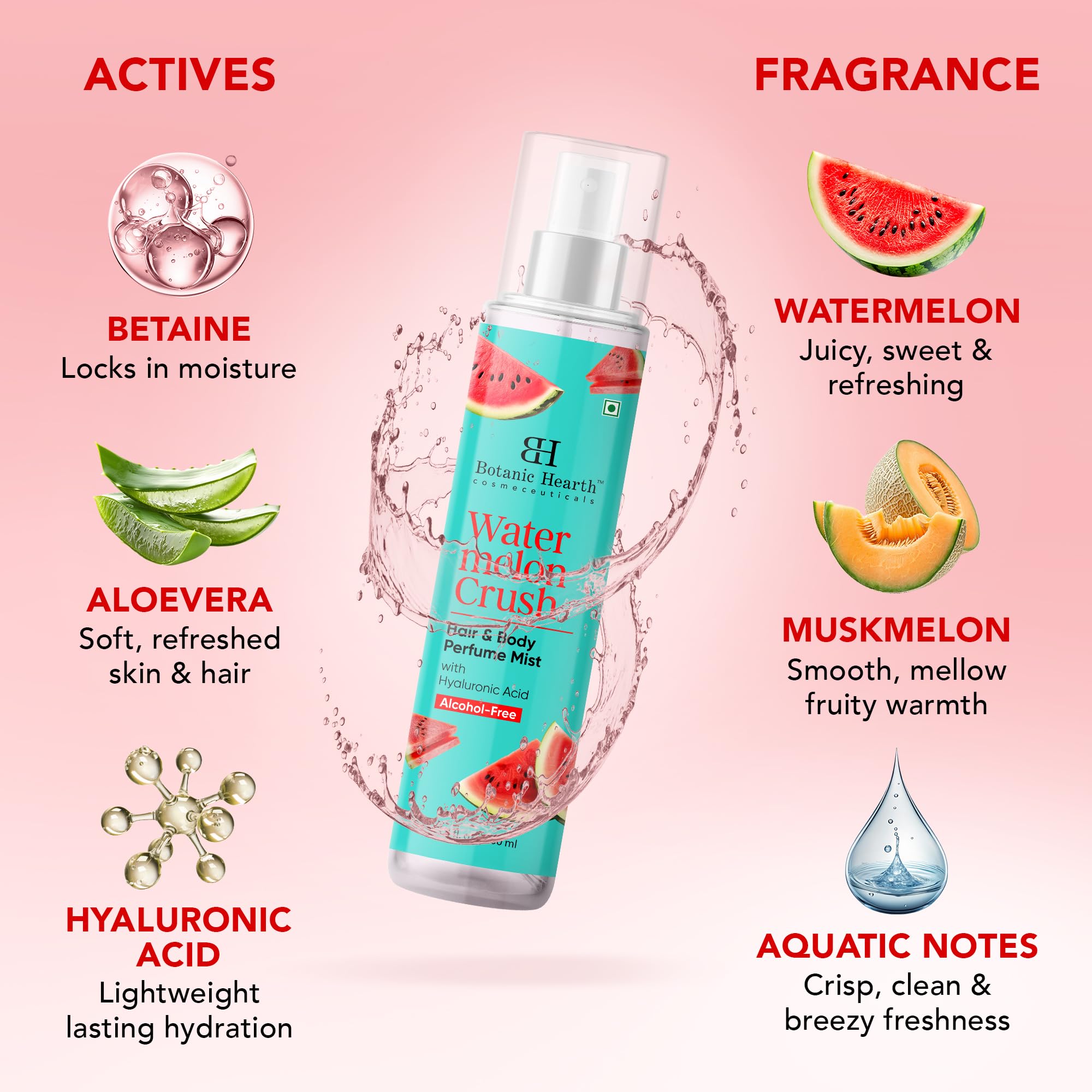 Aplicación en cabello Melón de Botanic Hearth para un refresco diario