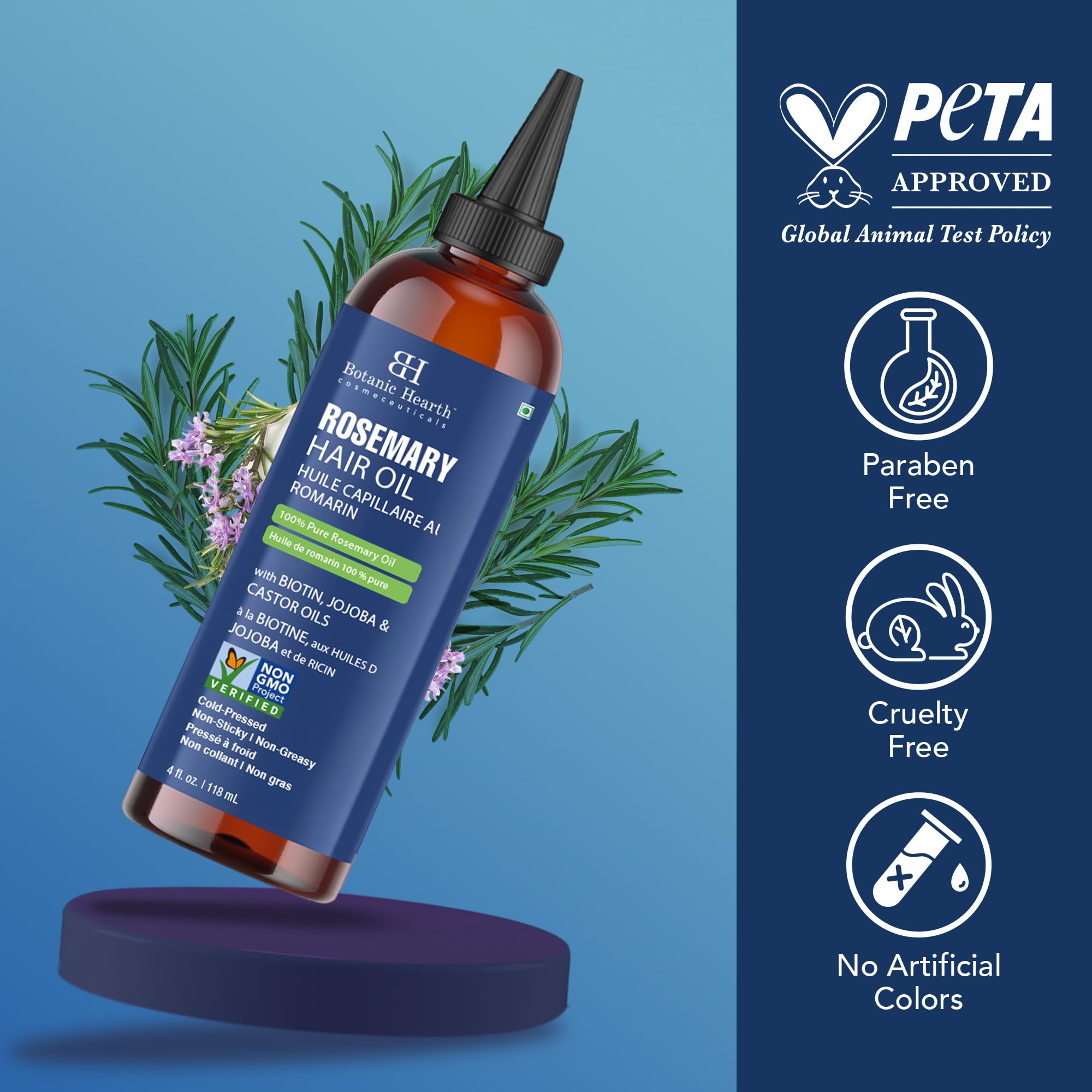 Botanic Hearth Aplicacion en cuero cabelludo: aplicación dirigida para absorción y beneficio.