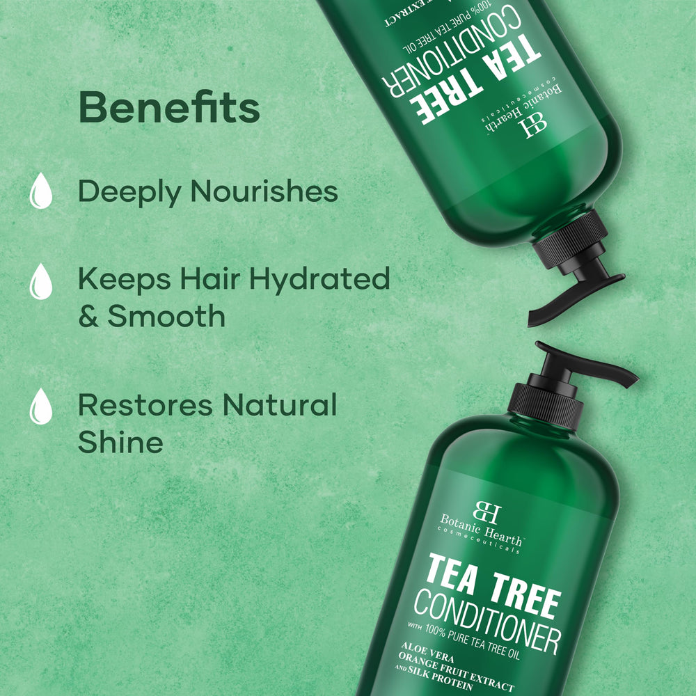 Acondicionador Botanic Hearth de Arbol de Te, aplicación: deja cabello manejable sin encrespamiento.