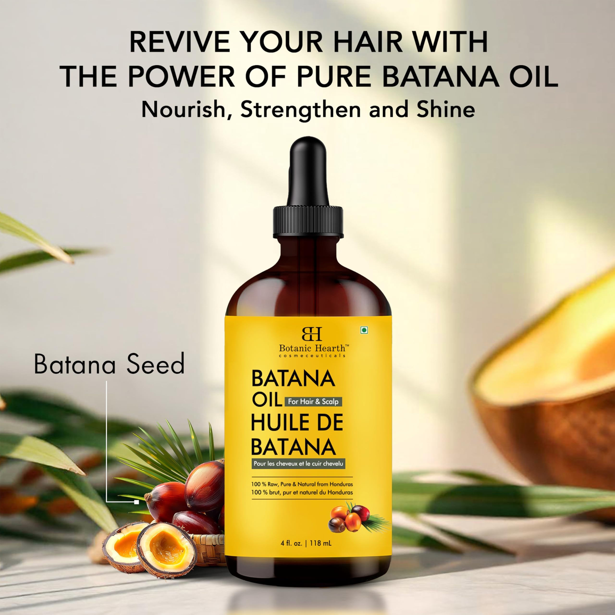 Botanic Hearth Batana Aceite para uso sin enjuague tratamiento diario