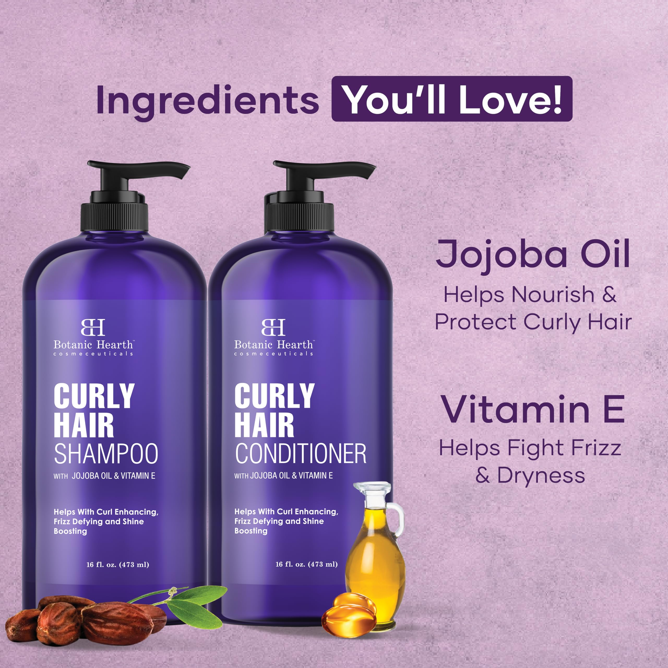 Botanic Hearth champú cabello rizado, primer plano muestra textura suave y nutritiva.