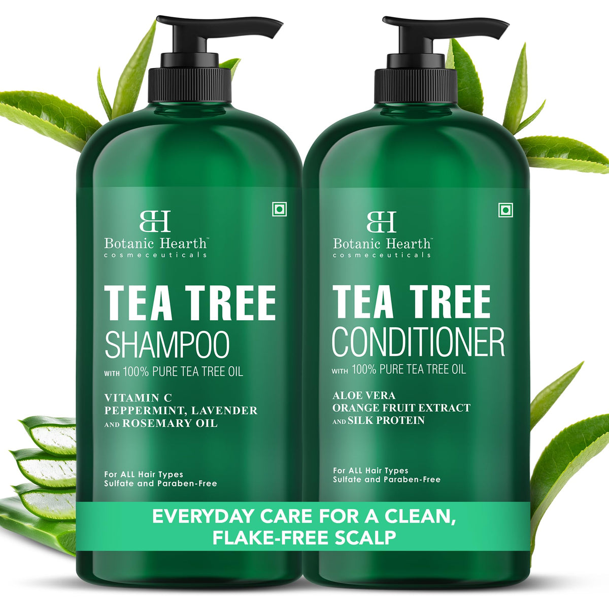 Botanic Hearth champú con árbol de té, limpieza fresca para cuero cabelludo