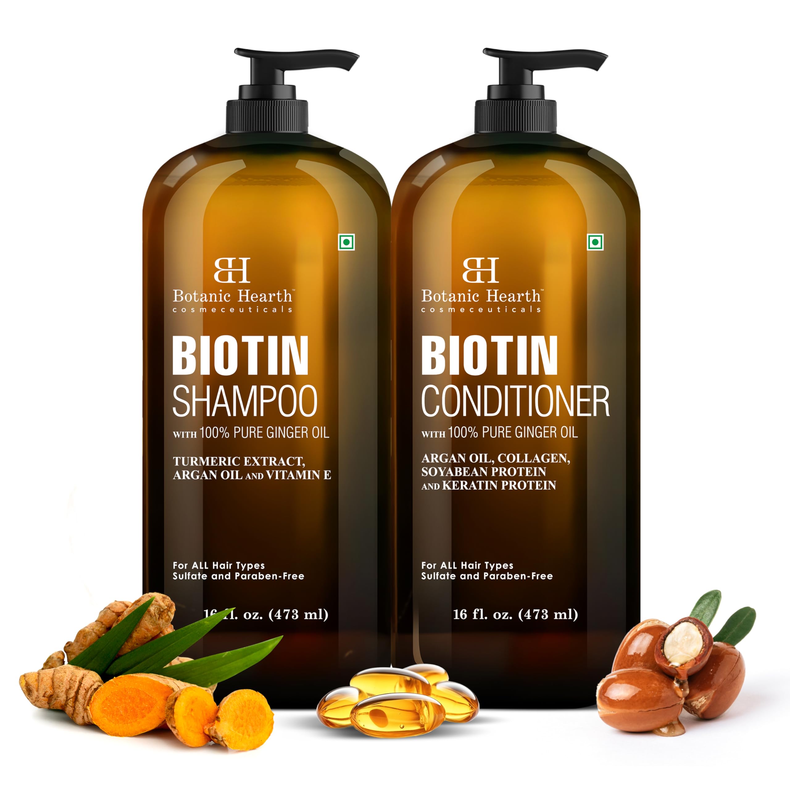 Botanic Hearth champú biotina con jengibre para cabello hidratado y suave