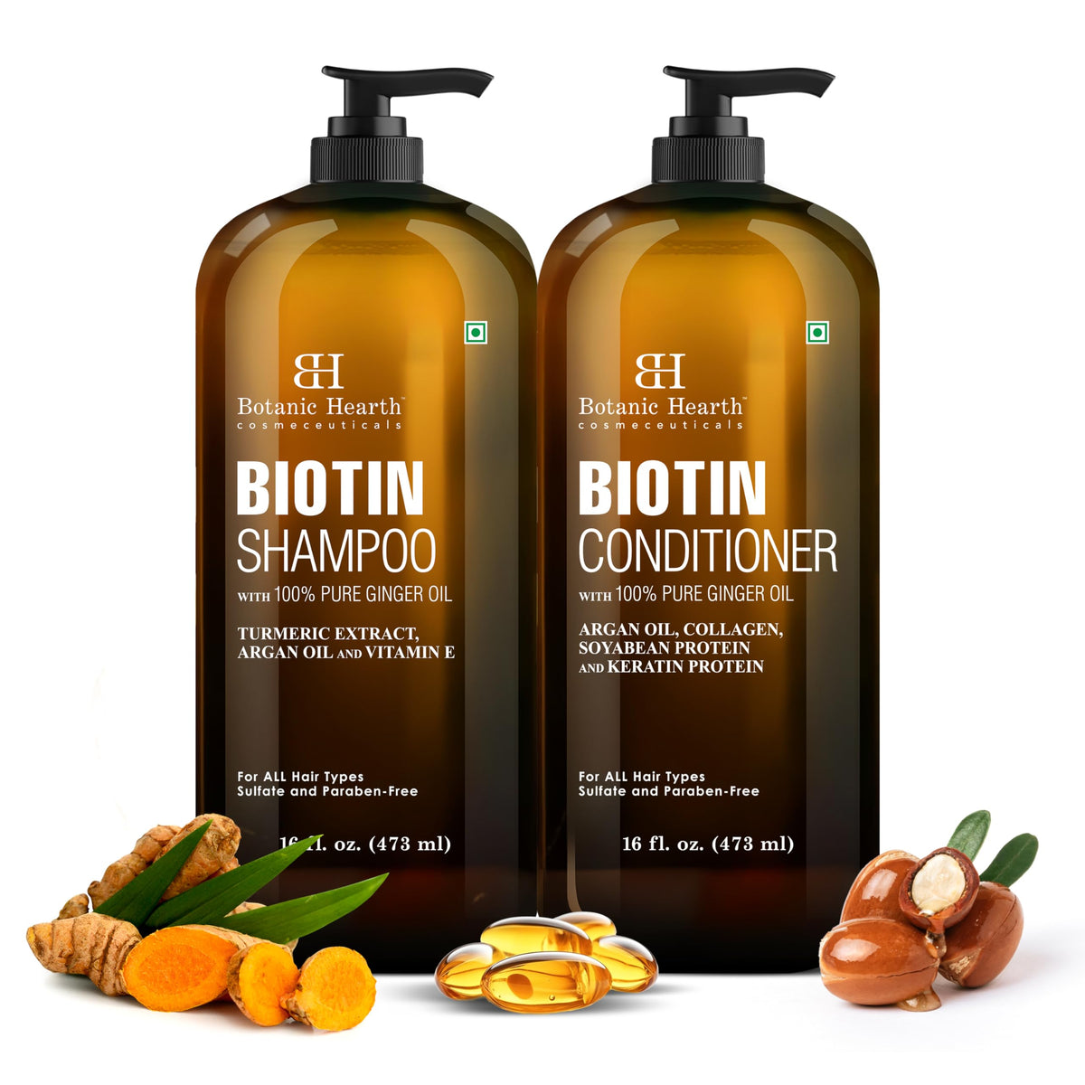 Botanic Hearth champú biotina con jengibre para cabello hidratado y suave