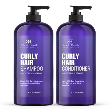 Botanic Hearth champú para cabello rizado en botella, desenredo suave.