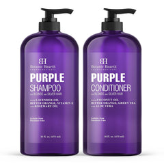 Botanic Hearth champú morado: botella morada que realza reflejos fríos.