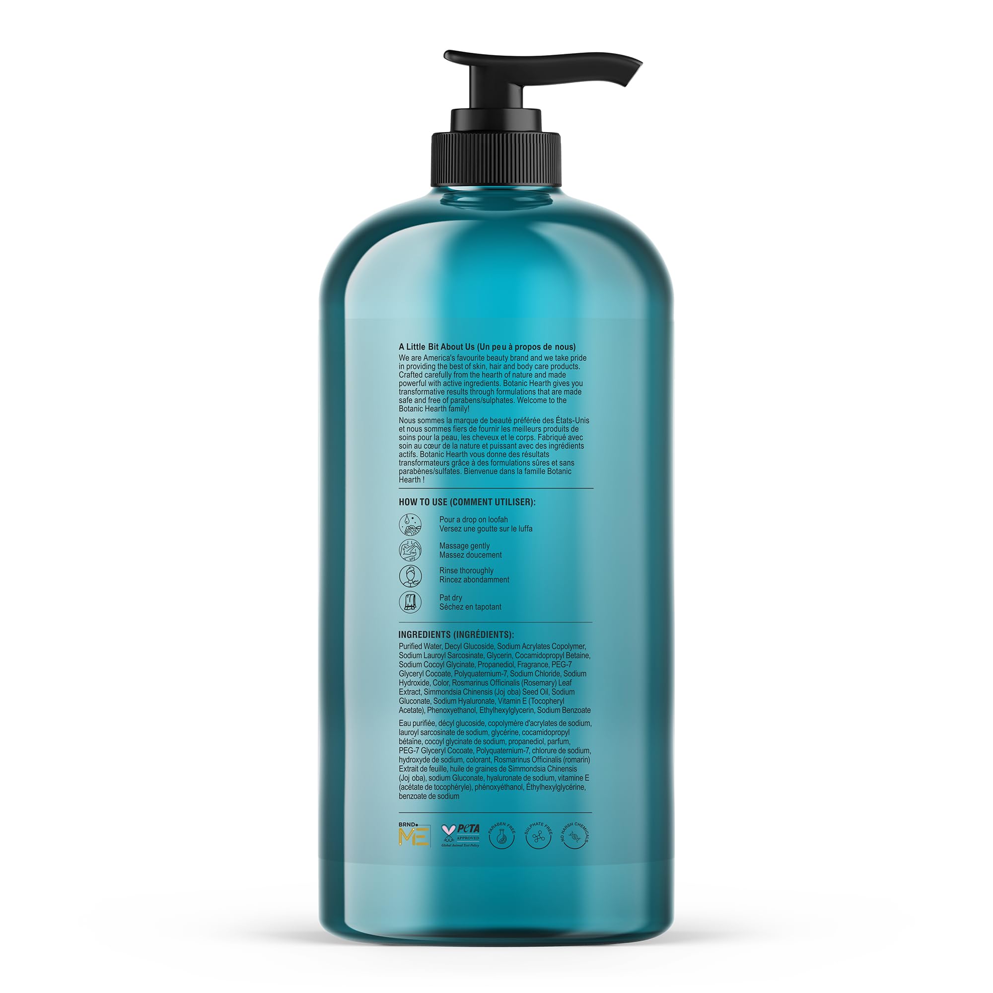 Botanic Hearth chorros de espuma: gel ducha crea espuma rica para una limpieza suave.