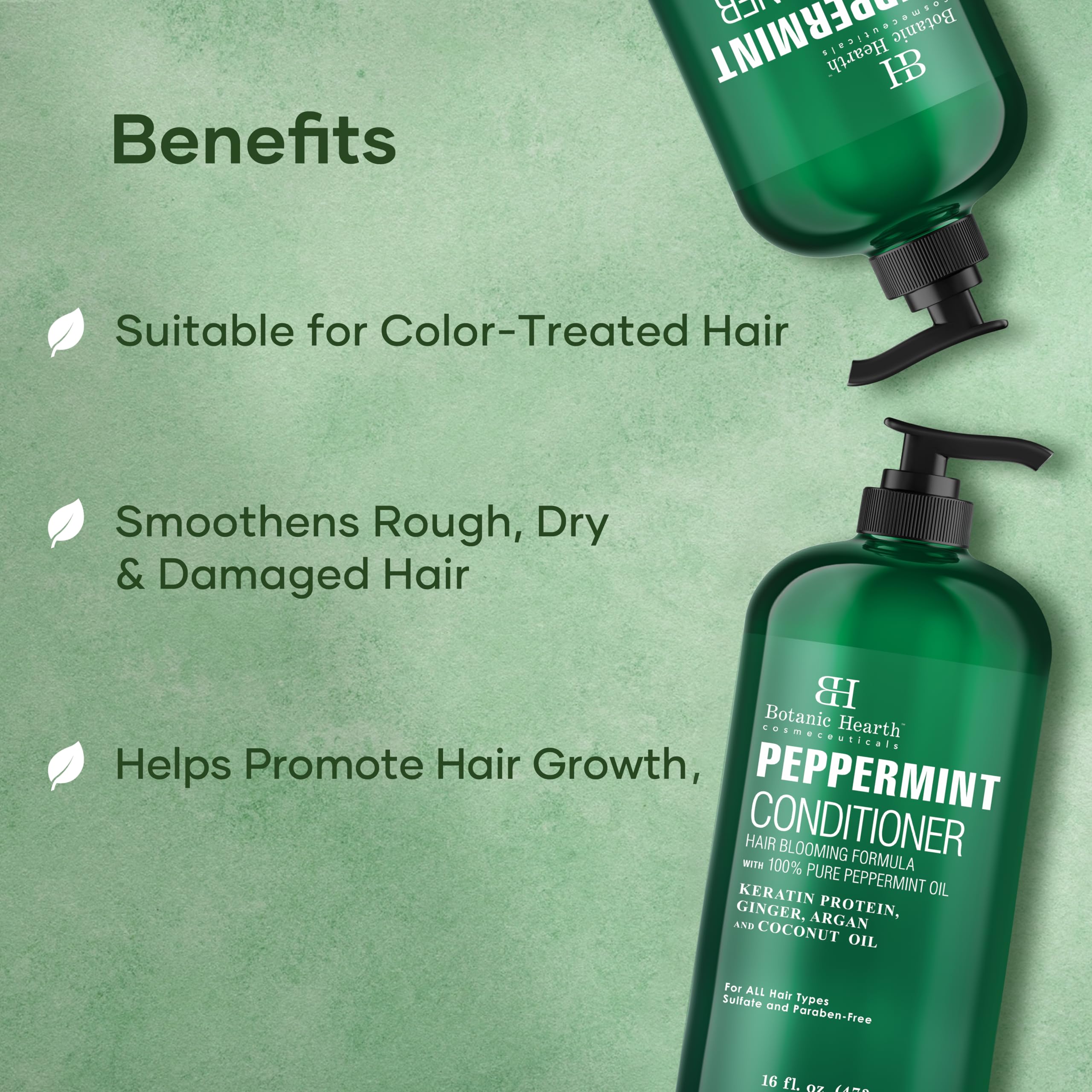 Botanic Hearth Acondicionador de menta con keratina para cabello más grueso.